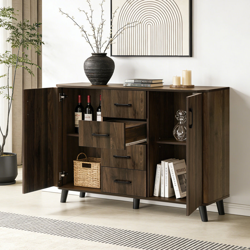 47.2'' W Walnut Sideboard Cabinet with Drawers