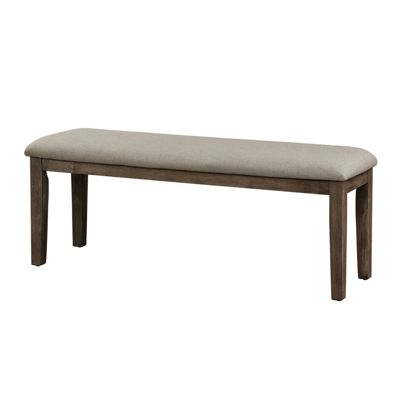 Banc de 17,64 lb avec revêtement en tissu et structure en bois brun brossé pour la salle à manger, Brun
