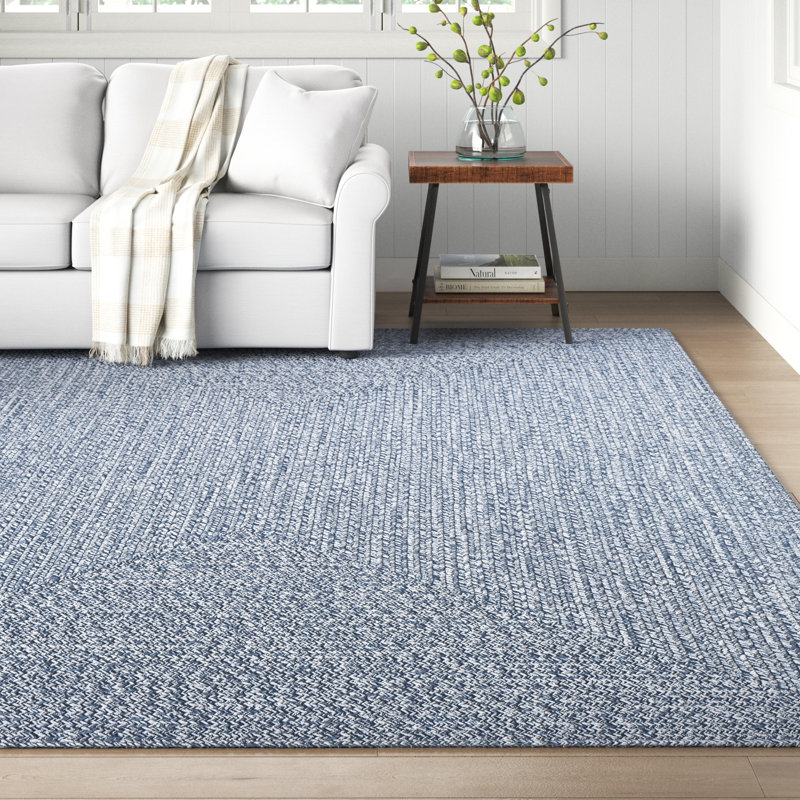 Tapis bleu marine intérieur / extérieur Leroux, Rectangle 8 pi 6 po x 11 pi 6 po