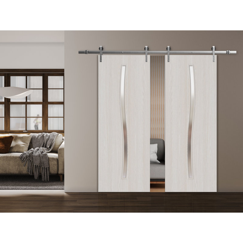 Panneau de porte à dalle - ESSENTIAL 8002 - Portes en placage de bois - Penderie coulissante, 18 po x 84 po, Cendre Franko