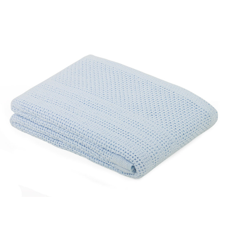 Bryan Cotton Baby Blanket, 100cm W  x 150cm L, Blue