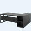 Bureau de direction en L 71 po avec armoire de rangement et tablettes, bureau d'ordinateur industriel