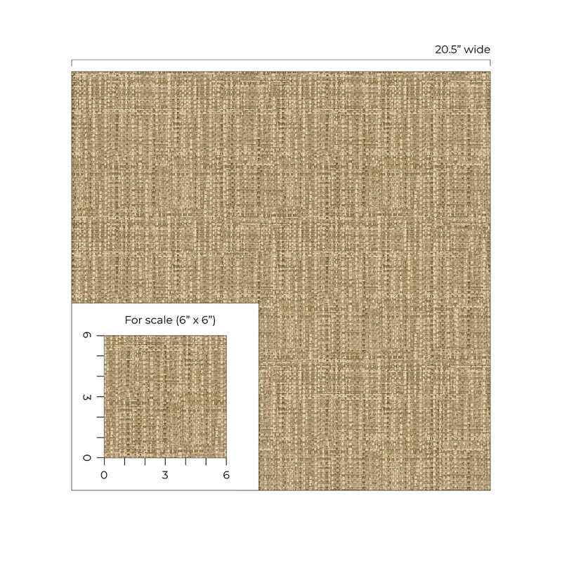 Tommy Bahama Exuma Tweed 18' L x 20.5" W Peel and Stick Wallpaper Roll, Tan