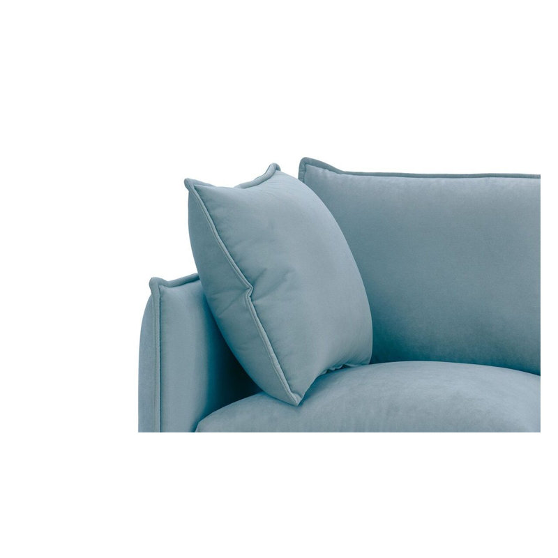 Neshay 3 Seater Velvet Sofa, Light Blue