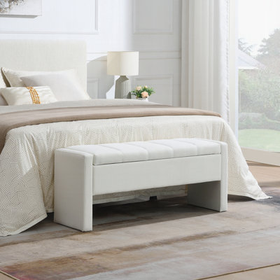 Banc de lit moderne avec rangement, grand tabouret de repose-pieds rembourré pour le salon, la chambre à coucher