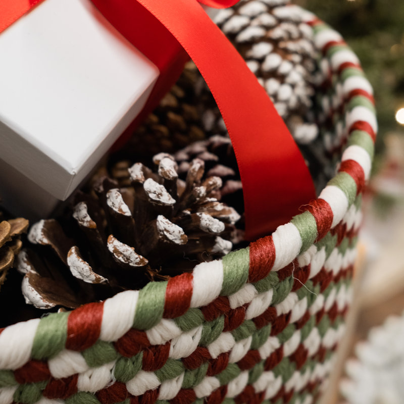 Panier Holiday, H 10 po x l 14 po x P 14 po