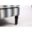 Chaise d'appoint de salon avec revêtement en lin rayé bleu et blanc, garniture cloutée de fauteuil rétro, confortable pour la pièce, confortable et durable