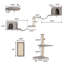 Arbre à chat mural avec 2 condos, 3 tablettes, échelles, 1 perchoir, patin à griffer, installation de meubles, perchoir et construction pour chats