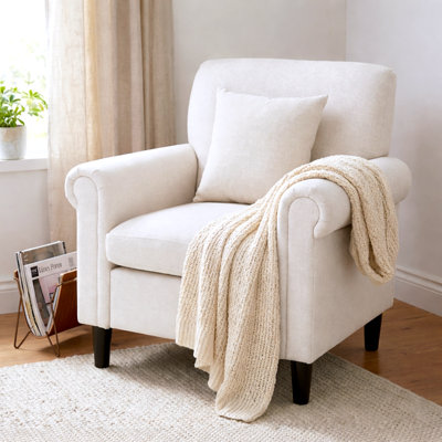 Upholstered Accent Armchair with Pillow