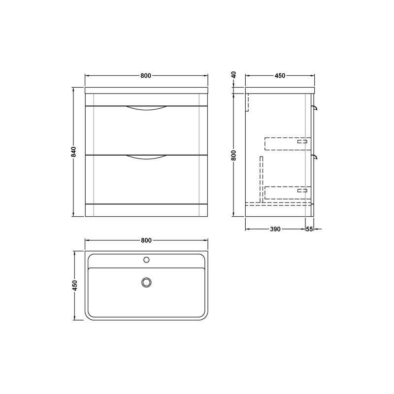 Parade 800mm Single Bathroom Vanity with Integrated Polymarble Basin, Satin Green