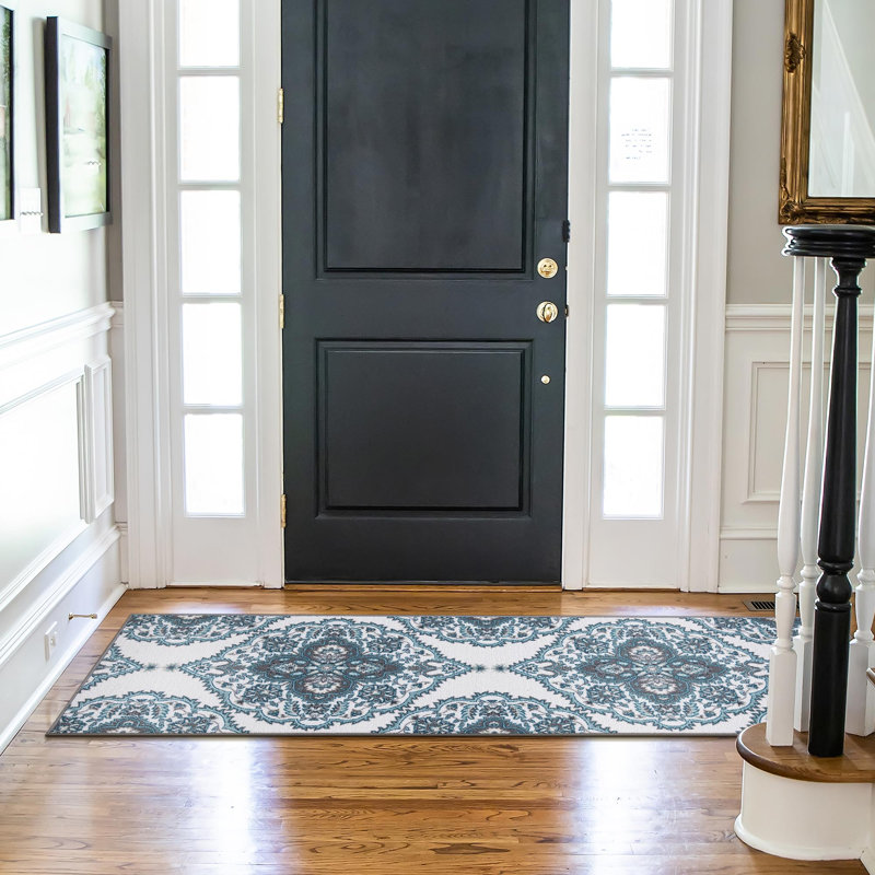 Non-Slip Medallion Area Rug For Living Room, Hallway, Entryway Rug, Runner 1'10" x 7'
