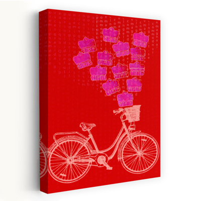 «Whimsical Bike Crowns», reproduction d'art rétro rétro