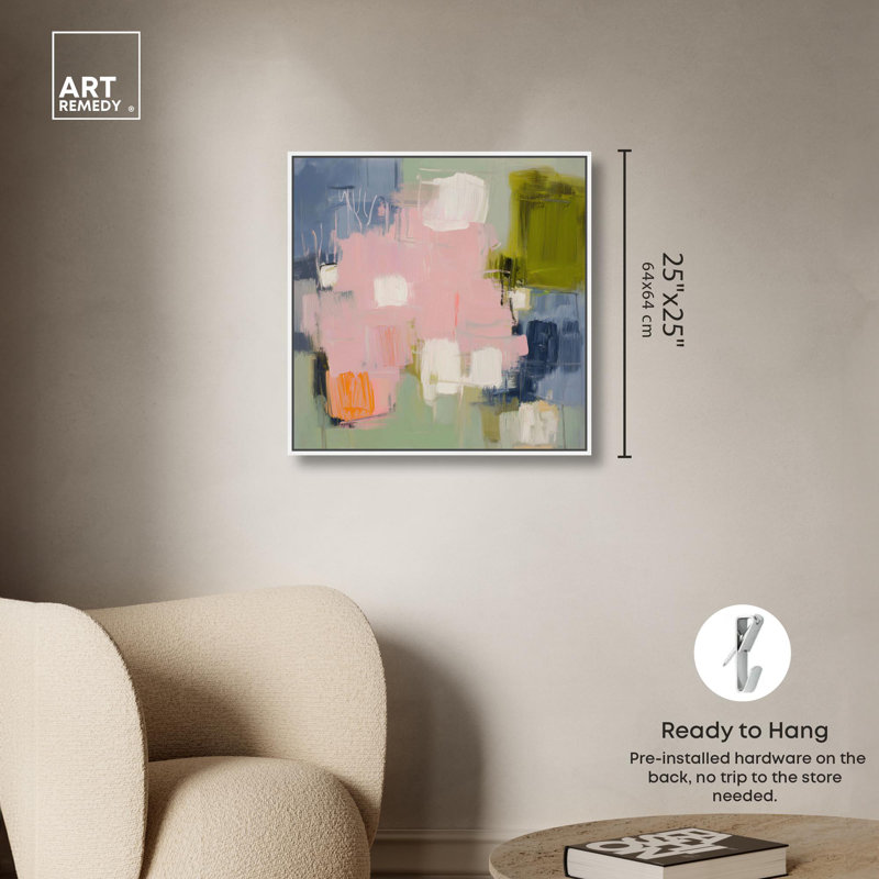 «Vernal Equinox II», reproduction d'art sur toile par Art Remedy, H 16 po x l 16 po, Cadre blanc