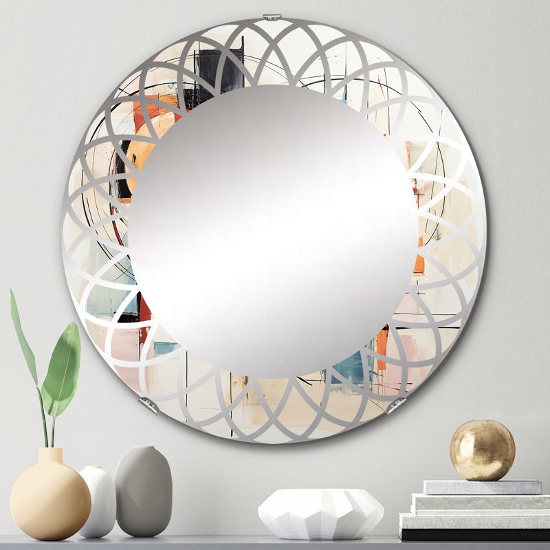 Brittlyns - Miroir mural Mid-Century rond, 24 po x 24 po