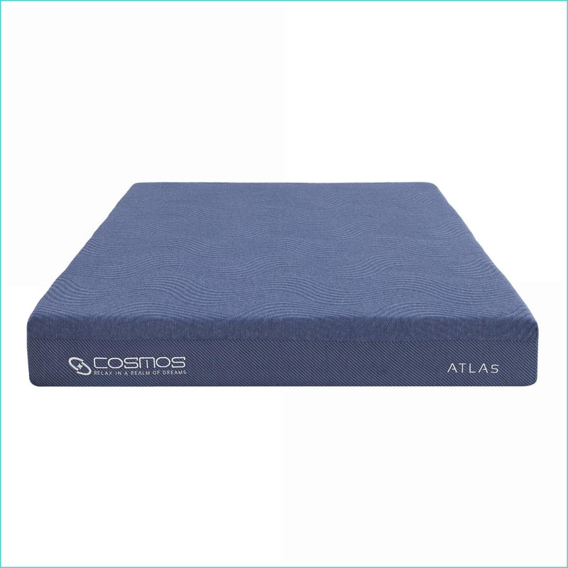 Mattresses, Full Size 8'' Foam Core Memory Foam Mattress – Rolled & Boxed, Super Soft Fabric Cover | Blue-gray | Foam, 8"