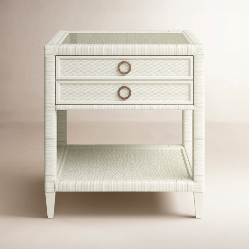Warwick 2 - Drawer Nightstand, Satin Brass, Ocean