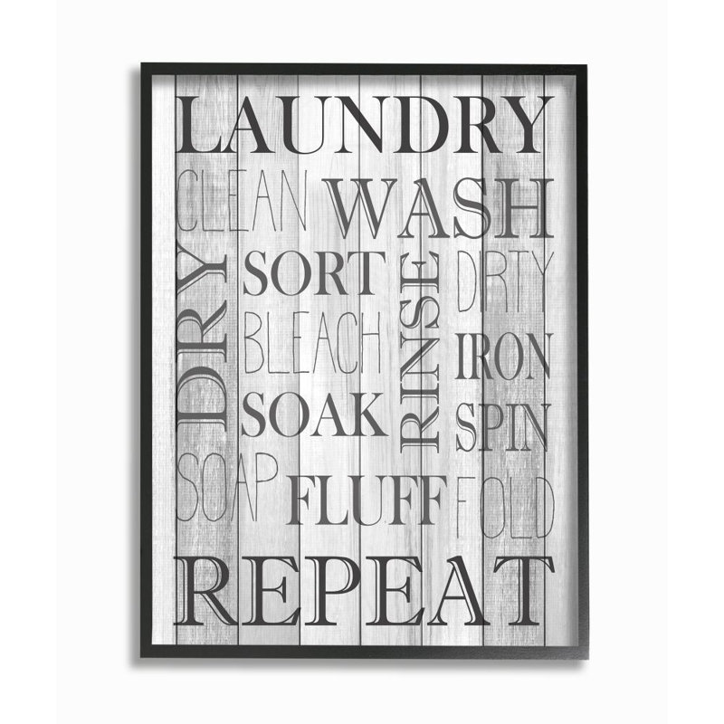 «Laundry Room Bathroom Design», impression sur toile, H 30 po x l 24 po x P 1,5 po, Giclée encadrée noir minuit