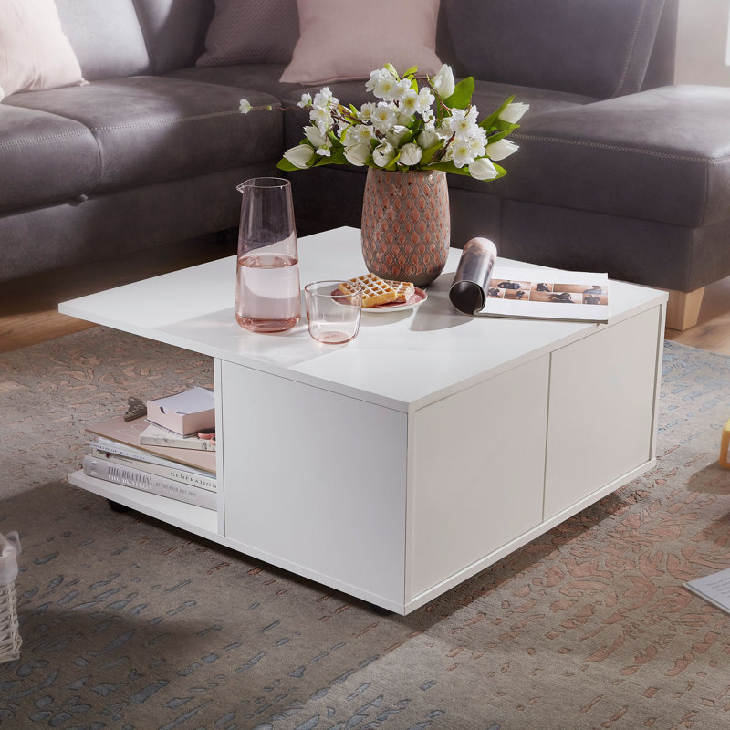 Varuna Block Coffee Table with Storage, White