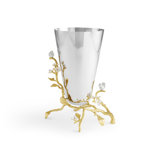 Lovebirds Silver & Gold Stainless Steel and Brass Table Vase