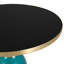Table de bout ronde 19 po avec plateau en verre fritté et bordure en or brossé et base en verre trempé-125120048-109375855