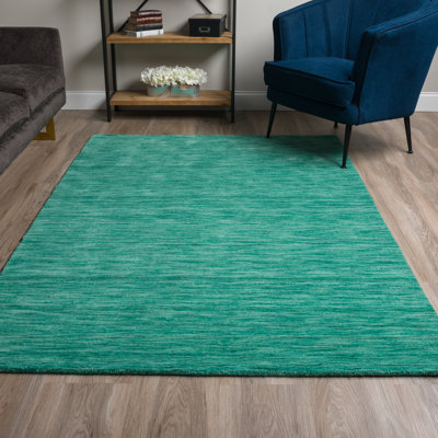 Tapis émeraude en laine touffeté à la main Toby