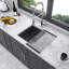 Évier de cuisine noir en acier inoxydable - cuve de cuisine encastrée à simple cuve en acier inoxydable de calibre 16 de 10 po x 17 po x 10 po de profondeur Gunmetal