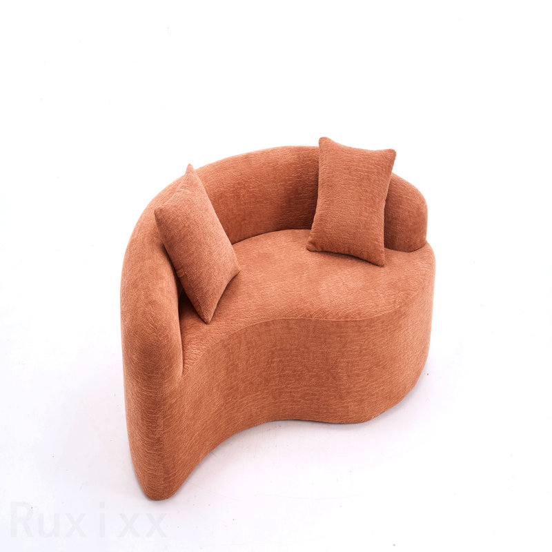 Canapé modulaire S-Curved Chenille: double profondeur, rose corail, sans assemblage, compact pour les petits espaces, 400 lb, L 66,9 po