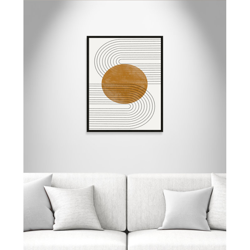 Échos courbés par Miuus Studio, Framed Canvas, 23.5'' W x 29.5'' H, Espresso Floater