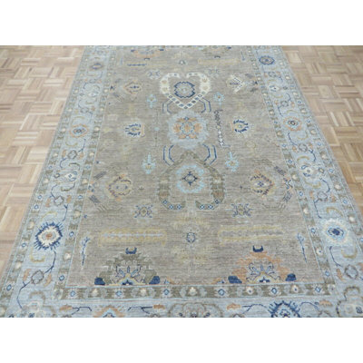 Tapis oriental brun clair noué à la main 5 pi 10 po x 8 pi 11 po Peshawar 0CD4876F41E84CAAB5401A56B0C476A2