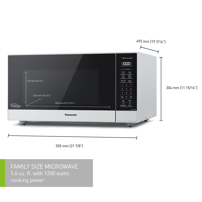 Micro-onde de comptoir avec capteur de cuisson Panasonic, Blanc
