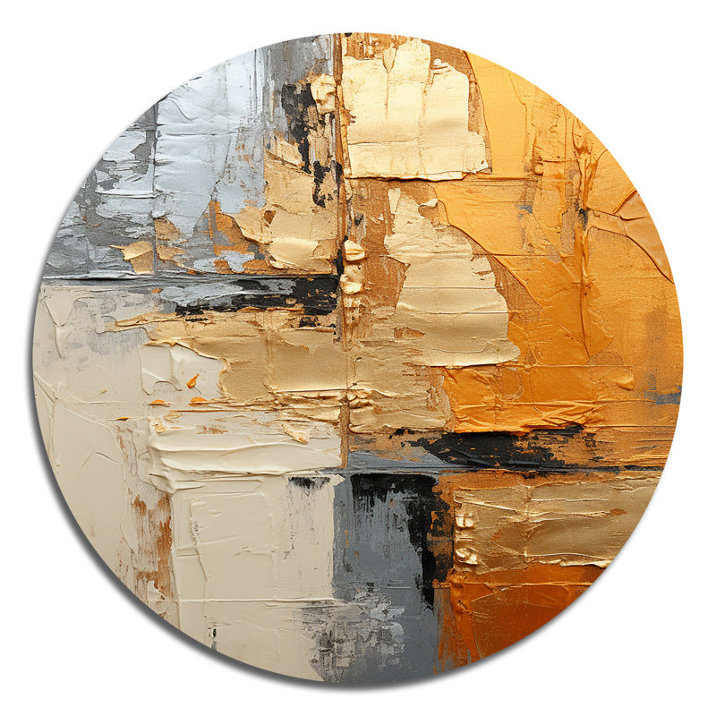 Corrine - Art abstrait rond en métal, H 23 po x l 23 po