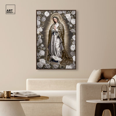 «Light Lady of Saint Flowers Flowers», reproduction murale sur toile par Art Remedy, cadre en noyer, 36 x 54