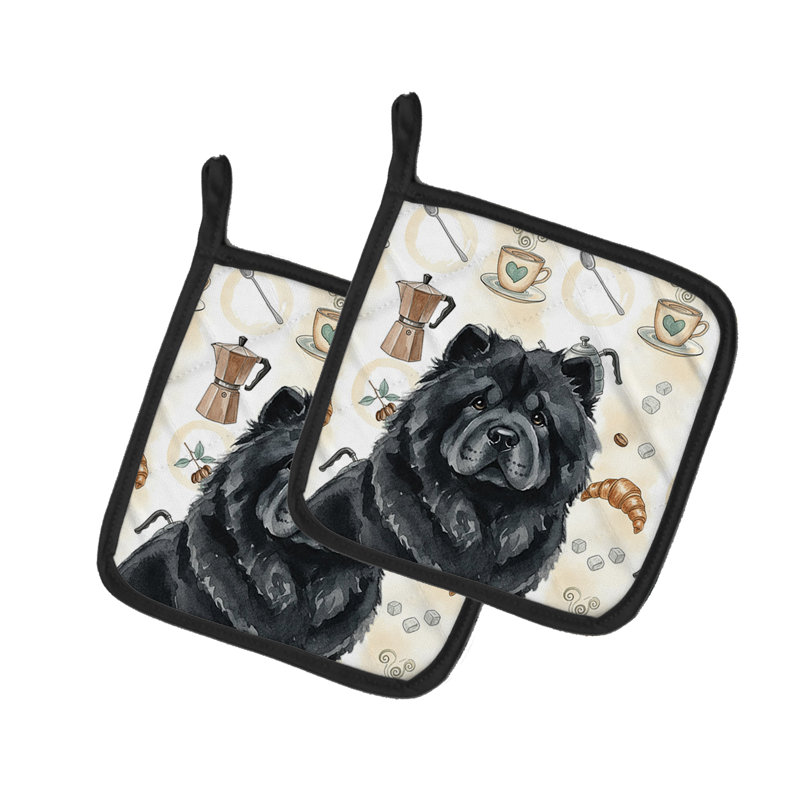 Paire de poignées noires Chow Chow