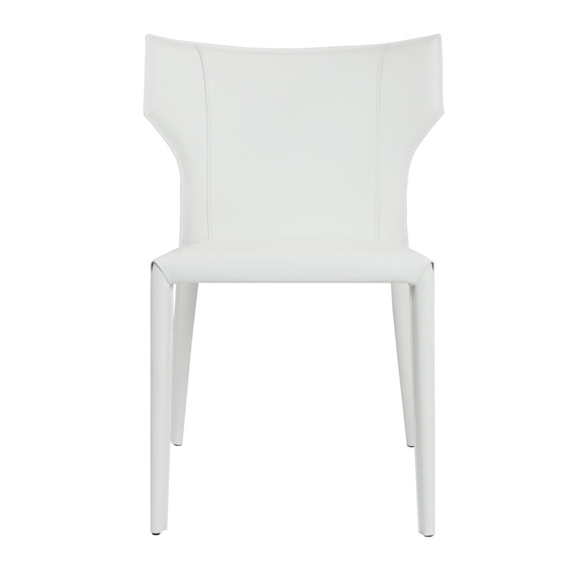 Kendryck Wingback Leather Dining Chair, White