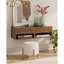 Table de chevet flottante avec tiroir, petite tablette murale moderne, noyer brun