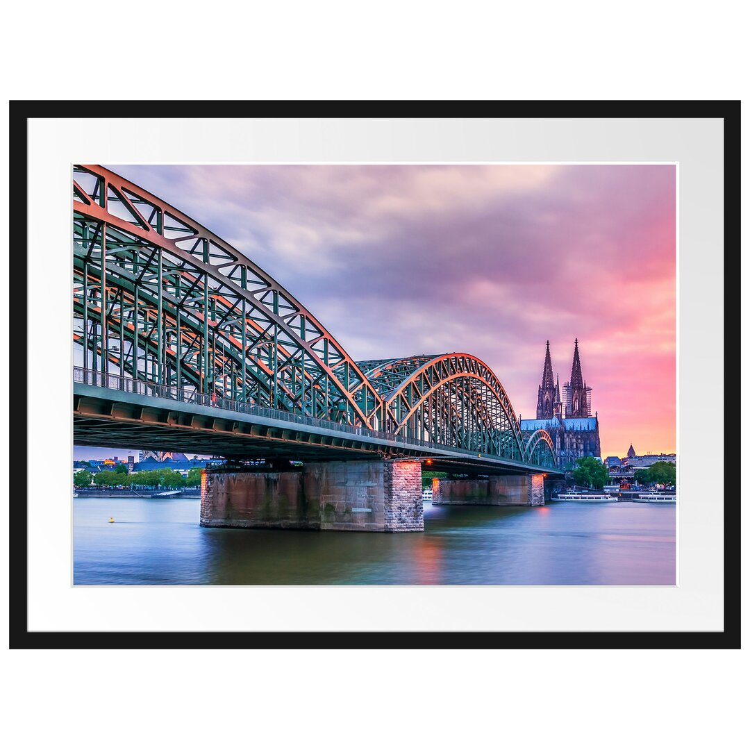 Gerahmtes Poster Hohenzollernbrücke in Köln