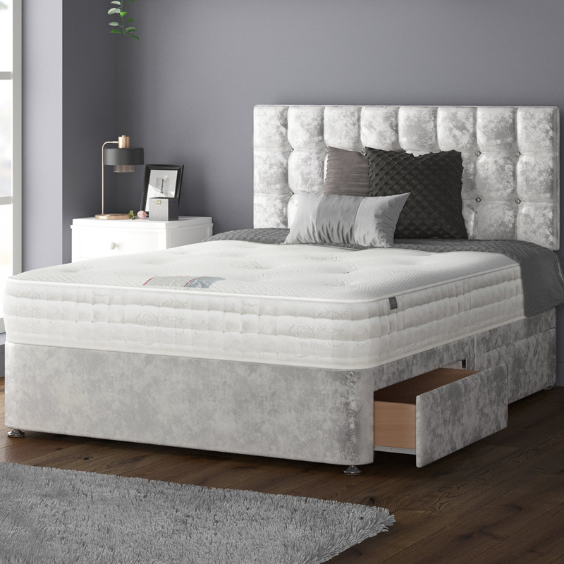Rochester Upholstered Headboard, Silver, Double (4'6)
