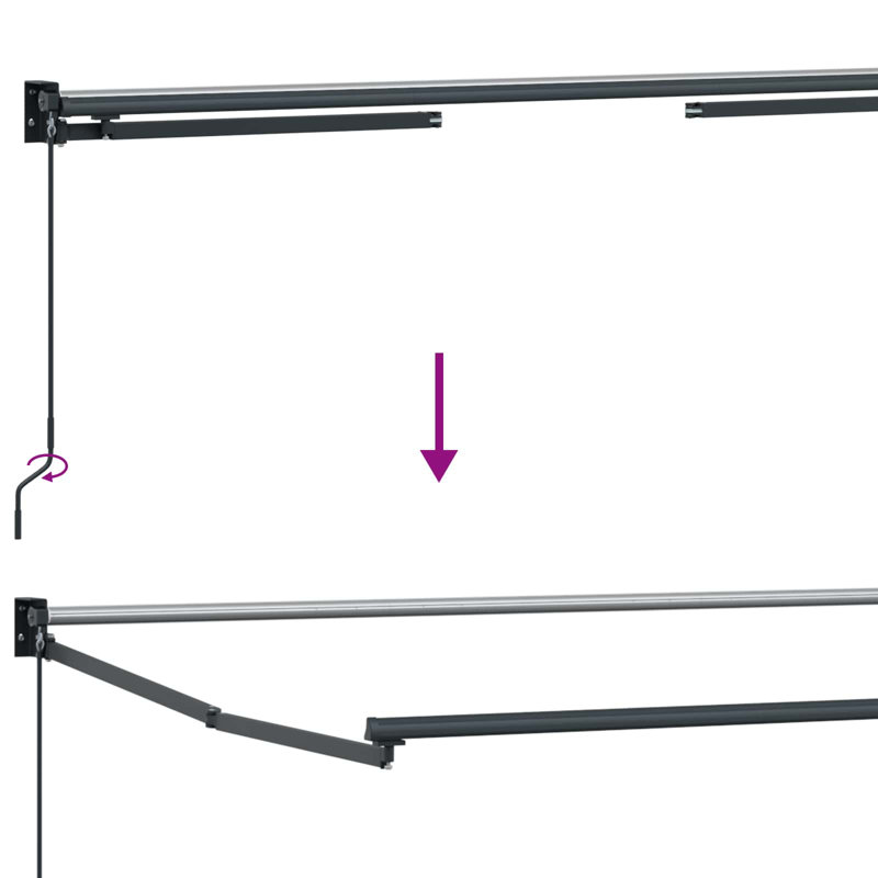 VidaXL Polyester Cover Retractable Patio Awning, 165cm H x 400cm W x 300cm D, Black/Taupe
