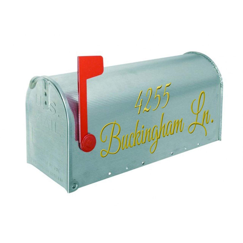 Décalcomanie murale personnalisable adresse de boîte aux lettres, Or, H 4 po x l 12 po, Oui