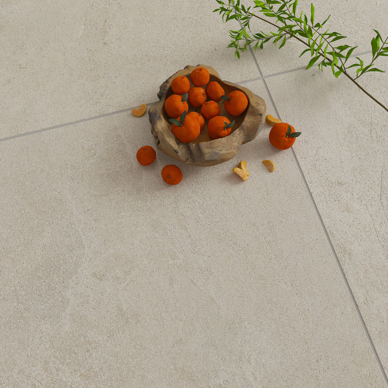 Carreaux de plancher et de mur en porcelaine italienne 24 po x 24 po x 9 mm Italian Metalia, Ivoire