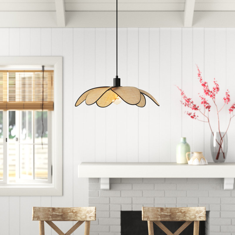 19"W Hargrove Wavy Beachy Adjustable Pendant Light