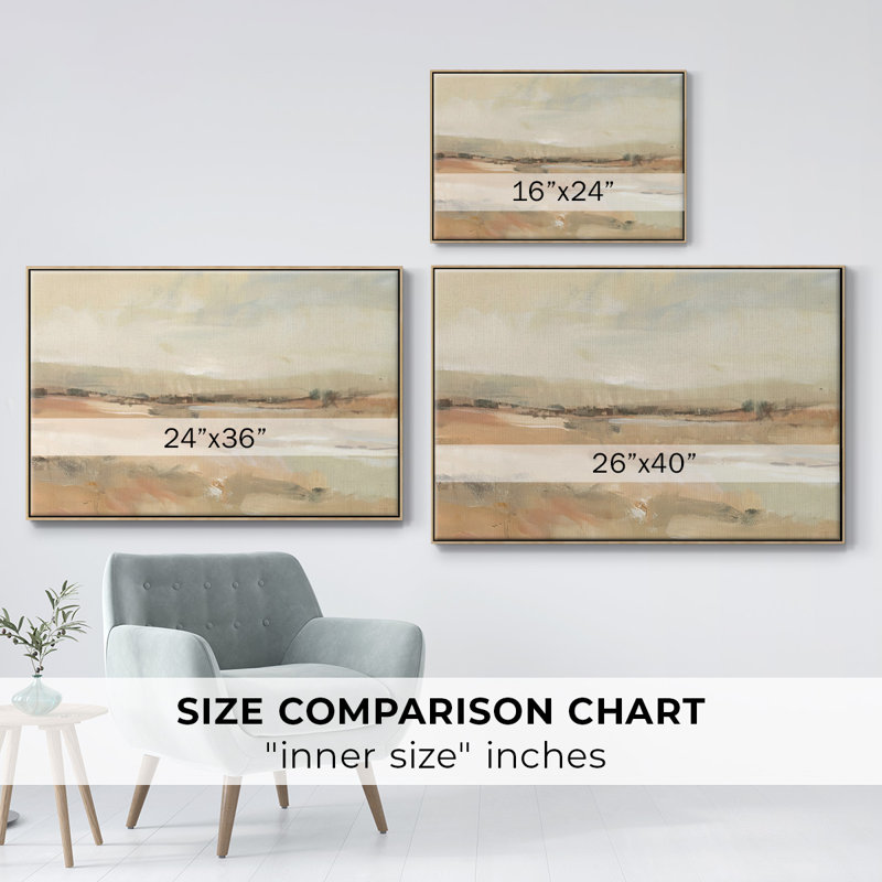 " Earth Tone Landscape I ", Natural Wood Framed, 25" H x 37" W x 2" D