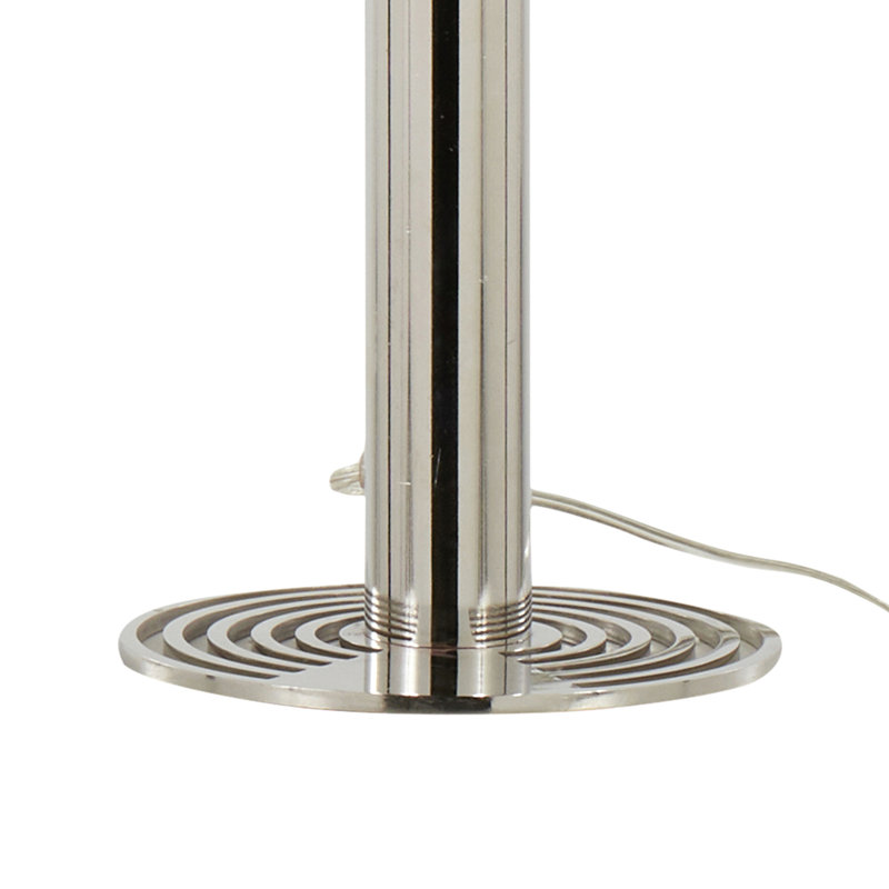 Lampe de table contemporaine en métal de 29 po en nickel poli et toile de lin Master de Grandview Gallery - ensemble de 2