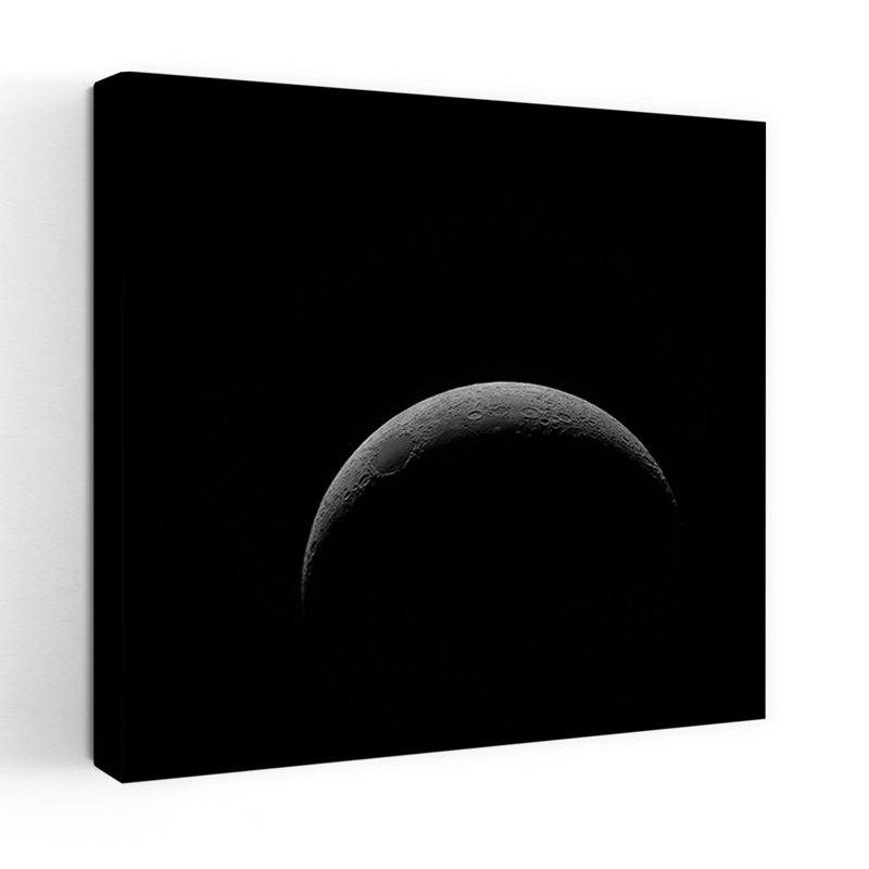 «Waxing Crescent Moon», art mural contemporain abstrait, H 24 po x l 24 po