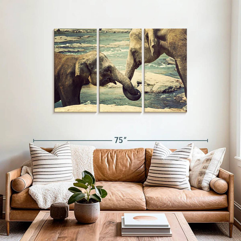 Asian Elephants, 36" H x 57" W