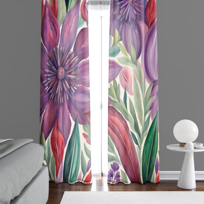 Paire de rideaux semi-transparents en polyester Emyleigh