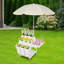 Support à plante en métal pour chariot de jardin avec seaux et parasols 18 pièces (rose, blanc)-363418092