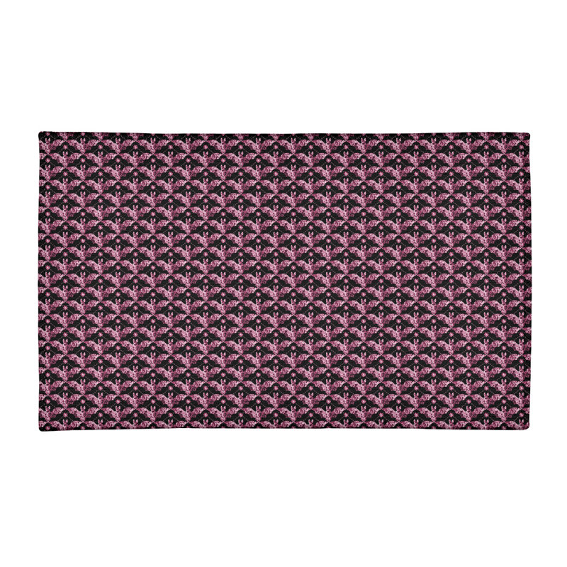 Tapis de salle rose floral, Rectangle 3 pi x 5 pi