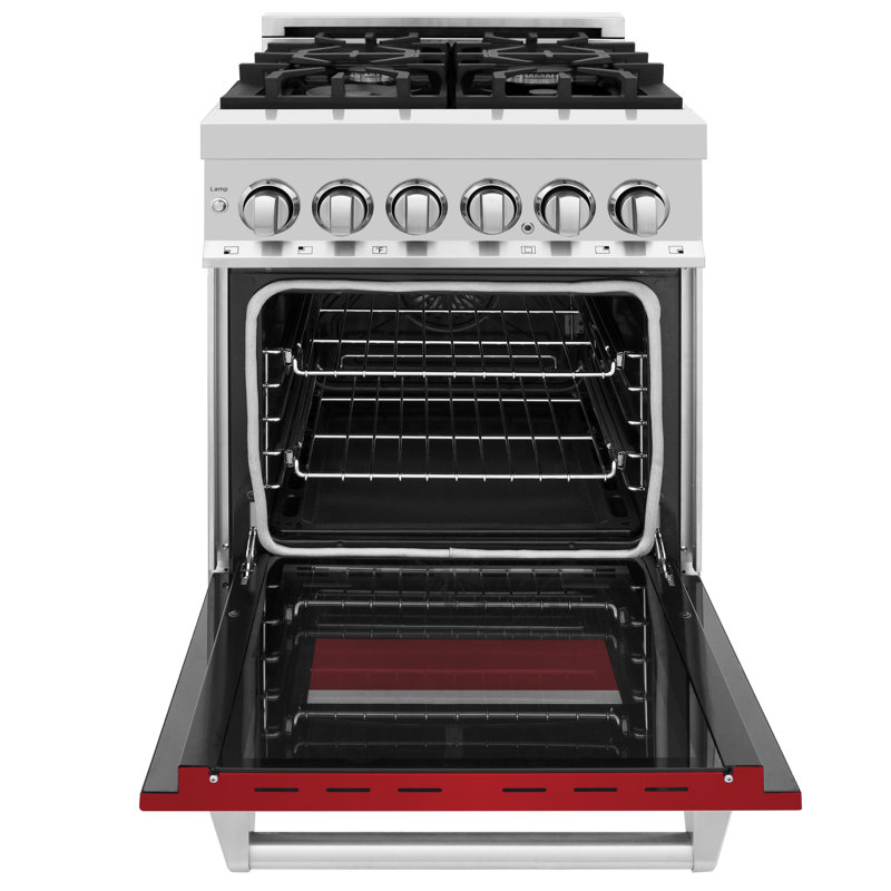 ZLINE 24" Legacy Dual Fuel Range w/ 4 Burner, Red Matte