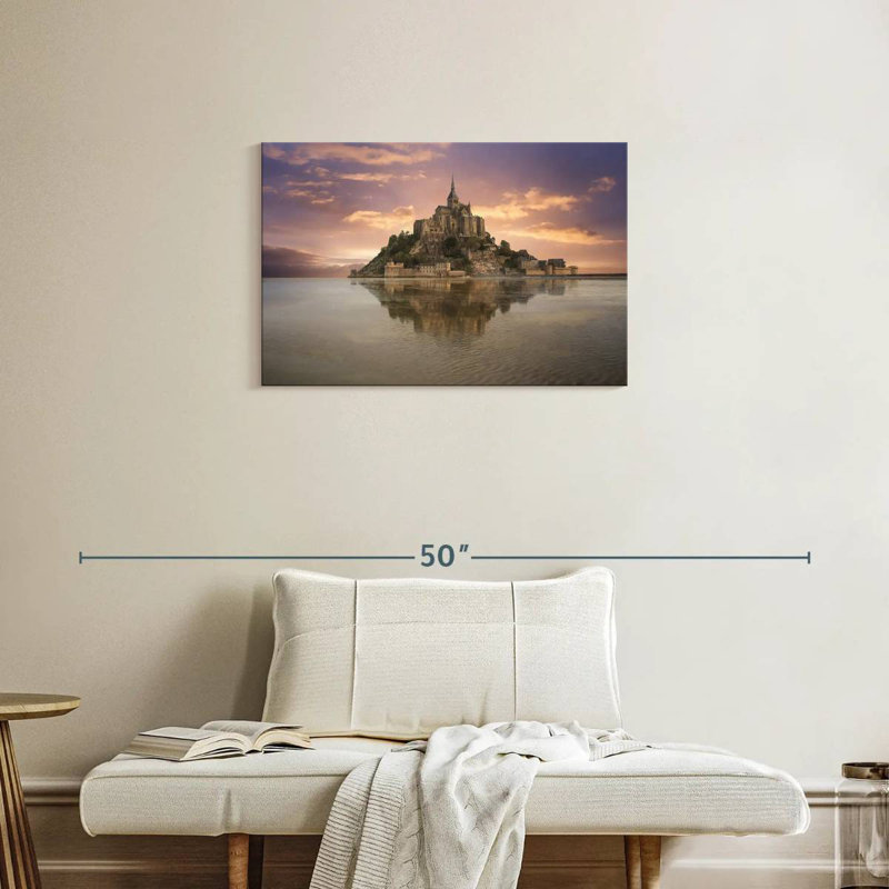 Adella Mont Saint Michel, île de l'abbaye, H 20 po x l 30 po